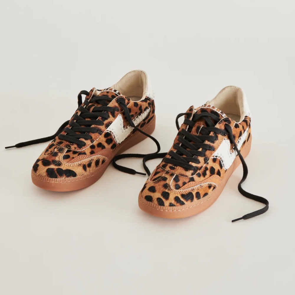 Dolce Vita Leopard Print Sneakers - Tan and Black